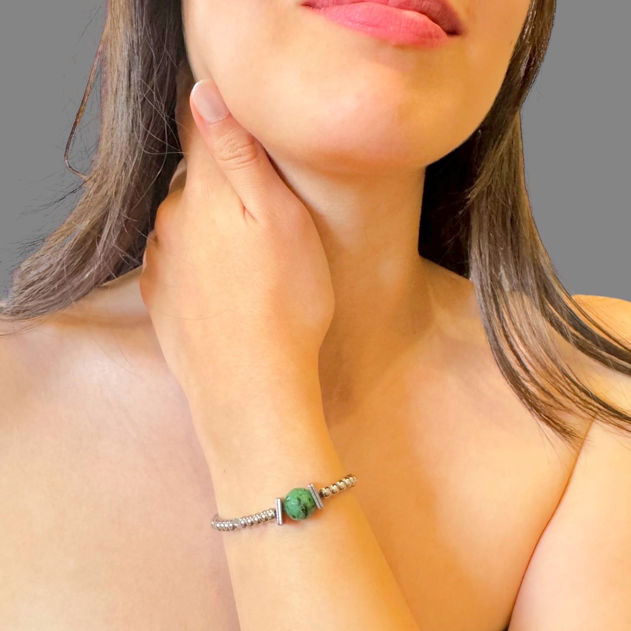 Bracciale ruby zoisite sfaccettato Sharifa Crystals